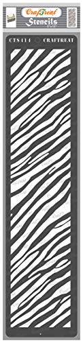 CrafTreat Zebra Print stencil for Crafts Reusable Vintage - Zebra Skin - size: 3X12 Inches - Zebra Pattern Stencil for Furniture Painting - Animal Print Stencils for Painting on Fabric von CrafTreat