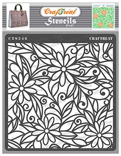 CrafTreat blumen schablonen zum malen An leinwand, holz, papier kunst, wand, boden, fliese und scrapbook zubehör-6X6inches-wiederverwendbar DIY Daisy Hintergrund Stencil - bullet journal schablonen von CrafTreat