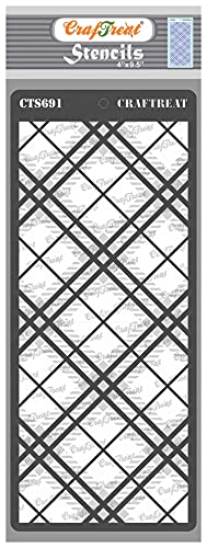 CrafTreat wiederverwendbare Plaid-Schablonen zum Malen – 2-stufige Plaid-Slimline-Schichtschablone – 10,2 x 24,1 cm – Plaid Simply-Schablonen zum Basteln – Wandstruktur-Vorlage von CrafTreat