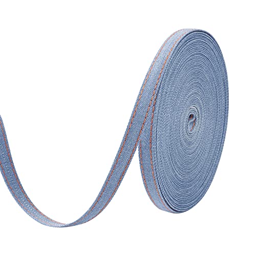 Crafans 10 Meter Denim-Bänder, 1 cm breit, Stoffstoff, Stich, Denimband, blaues Jeansband für DIY, Handwerk, Stirnband, Nähen, Projekt, Kleidungszubehör, Blau von Crafans