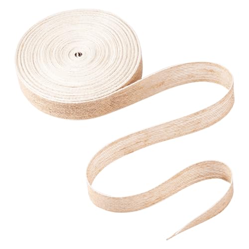 Crafans 20 Meter Juteband, 25 mm breit, Navajo-Weiß, natürliches Juteband, Juteschnur für Kleidung, Accessoires, Geschenkverpackung, Hochzeitsdekoration von Crafans