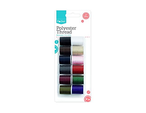 Polyester-Nähgarn-Set, 12 lebendige Farben für Maschinen- und Handnähen, langlebig, farbecht, Allzweckgarn (Polyestergarn, 12 Stück) von Craft 4 You