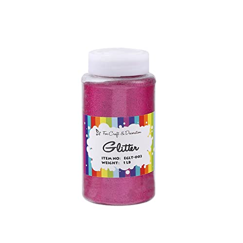 Craft and Party, Bastelglitzer zum Basteln und Dekorieren, 0,5 kg in Flaschen (ultrafein, 0,2 mm, Fuchsia) von Craft And Party