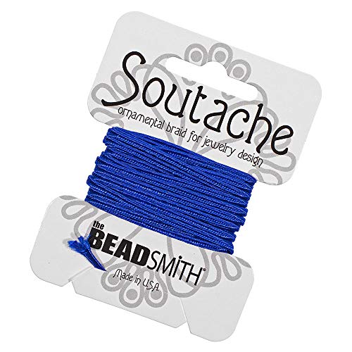 Craft County 3 Yards of 3 mm Rayon Soutache Cord - for Beading, Jewelry Making, Ornamental Braiding, and More (Royal Blue) von Craft County