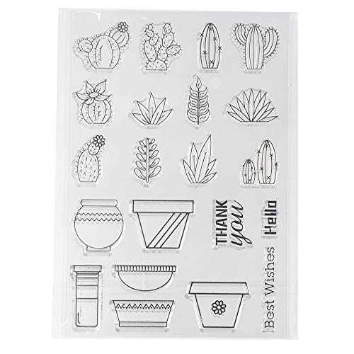 Craft County Kaktus Silikon Dichtungen - Gummi Transparent Stempel für DIY Scrapbooking, Fotoalben, Dekorativer Stempel, Kartenherstellung und mehr - 10,8 cm x 15,9 cm (21 Stück) von Craft County