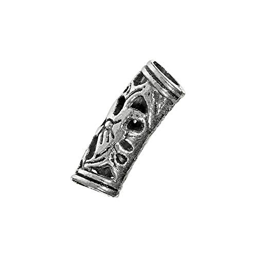 Wikinger Druidische Naturperlen aus Metall, lang, gebogen, zum Erstellen von Armbändern, Halsketten oder anderem Schmuck und Zubehör (Silber, 10 Stück), 10 Pack, Metall, no_gemstone von Craft County