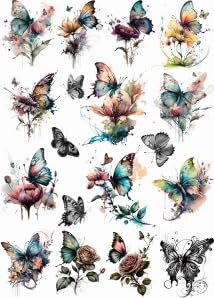 Floral Butterflies Reispapier, 11,5 x 16 Zoll - für Decoupage Furniture Crafts von Craft Kreatively