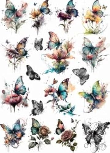 Floral Butterflies Reispapier, 11,5 x 16 Zoll - für Decoupage Furniture Crafts von Craft Kreatively