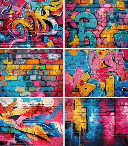 Graffiti-Reispapier, 20 x 26,6 cm (6 Stück) – 6 Designs für Scrapbooking, Karten, Basteln, Decoupage von CRAFT KREATIVELY von Craft Kreatively