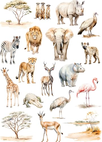 Craft KREATIVELY Reispapier, Safari-Tiere, 29 x 40 cm (1 Stück) – für Möbel, Poster, Bastelarbeiten, Decoupage Craft Kreatively von Craft Kreatively