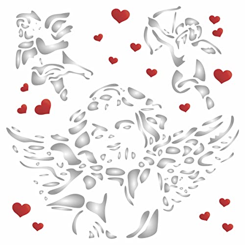 Schablonen für Wände: Cherubs Stencil, 11,4 x 11,4 cm – Klassischer Feenengel Cherub von Craft Kreatively