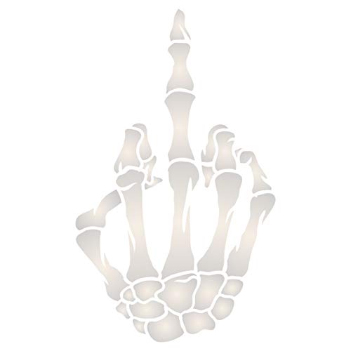 Skelett Finger Schablone 11,43 x 19,05 cm (M) - Stencil Company Original Skelett Hand Flipping The Bird Graphic Design von Craft Kreatively