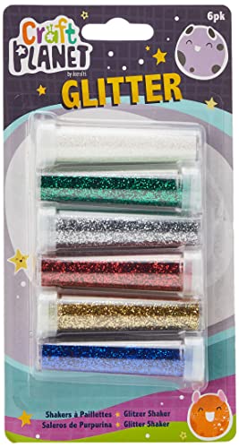 Craft Planet Glitter Shaker, Mehrfarbig, 6 Stück von Craft Planet