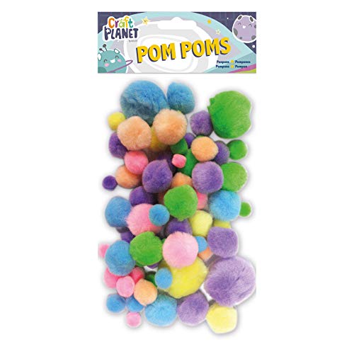 Craft Planet Pompons Pastell, 100 Stück, mehrfarbig von Craft Planet