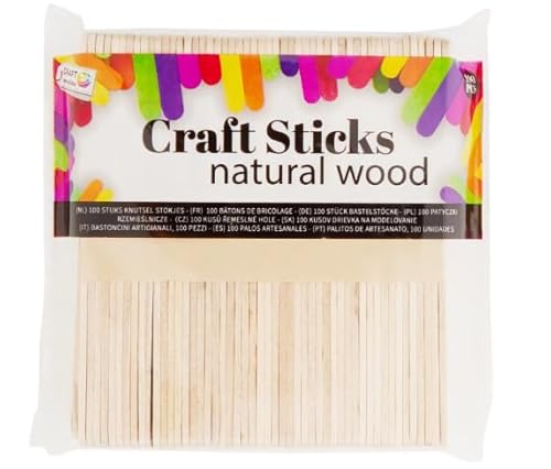 Craft Sticks Holzstäbchen, 114 x 10 x 2 mm, 100 Stück von Craft Sensations