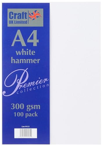 Craft UK PR 00121 Hochzeit Inspiration Hammer Karte, Größe, 300 g/m², A4, weiß (100 Stück) von Craft UK Limited