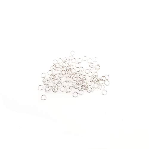 CRAFT WIRE Argentium-Silber-Binderinge, rund, offen, 3,0 mm Außendurchmesser, 2,0 mm Innendurchmesser, 24 Gauge, 100 Stück von Craft Wire