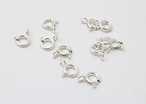 Federringverschluss aus 925er Sterlingsilber, geschlossener Ring, 7 mm, hergestellt in Italien, 10 Stück CRAFT WIRE von Craft Wire