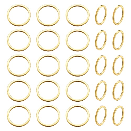 Craftdady 100 Stück Messing offene Lünette Charm Verbinder 16 mm Kreis Charm Links Ohrringe Schmuck Findings (Gold) von Craftdady