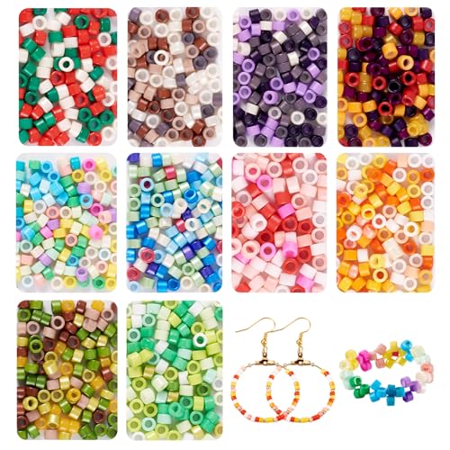 Craftdady 1000 Stück 2,5 mm handgefertigte tschechische Lampwork-Perlen lose undurchsichtige Scheibenperlen bunte runde Abstandshalter Perlen für Schmuckherstellung DIY Halskette Armband Handwerk von Craftdady