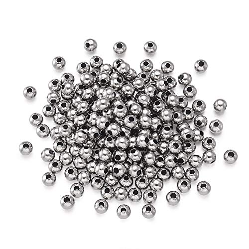 Craftdady 1000 Stück 3 mm Metall Spacer Perlen 304 Edelstahl Rund Rondelle Bulk Perlen für Schmuckherstellung Armband Halskette Ohrringe Basteln 1 mm Loch von Craftdady