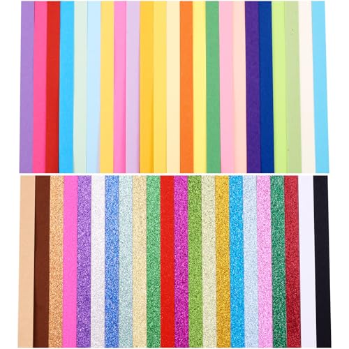 Craftdady 1390 Blatt Stern Origami Papier Regenbogen Glitzer Papier Stern Streifen Doppelseitige Origami Sterne Papierstreifen Glücksstern Dekorationspapier für DIY Hand Art Handwerk von Craftdady