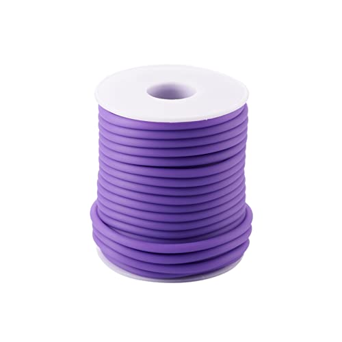 Craftdady 15 m Hohlrohr, PVC-Gummikordel mit Gummischlauch, umwickelt, für Memory-Draht, Halskette, Armband, Stricken, Mauve von Craftdady