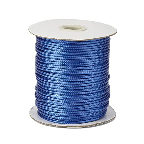 Craftdady 160 Meter geflochtene gewachste Kordel, 0,5 mm Kunstleder-Polyester-gewachste Schnur für die DIY-Halsketten-Armband-Schmuckherstellung, PrussianBlue von Craftdady