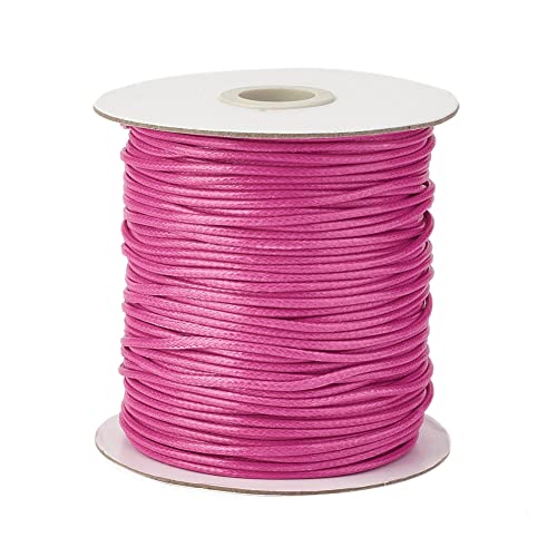 Craftdady 160 Meter geflochtene gewachste Kordel, 0,5 mm gewachste Lederimitat-Polyester-Schnur für DIY-Halsketten-Armband-Schmuckherstellung, Kamelie von Craftdady