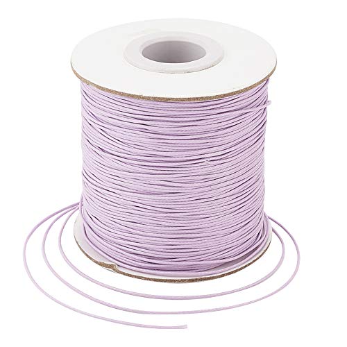 Craftdady 180 Meter geflochtene, gewachste Polyesterschnur, 0,5 mm, für Schmuck, Basteln, Makramee, Perlenfaden, Seil mit Spule, Pflaume von Craftdady