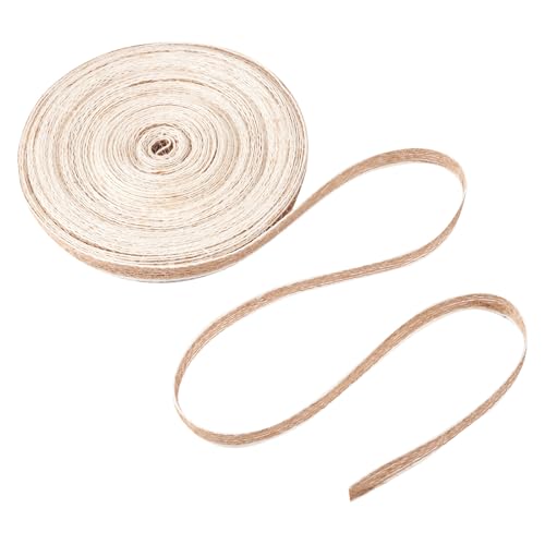 Craftdady 20 m Jute-Bänder, 10 mm, natürlich, geflochtene Jutebänder, gestreift, Sackleinenbänder, Navajo-Weiß, für Kleidung, Accessoires, Geschenkverpackungen, Herbsthandwerk von Craftdady