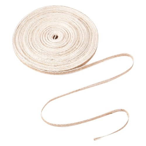 Craftdady 20 m Jute-Bänder, 6 mm, natürliche, geflochtene Jutebänder, gestreift, Sackleinenbänder, Navajo-Weiß, für Kleidung, Accessoires, Geschenkverpackungen, Herbsthandwerk von Craftdady