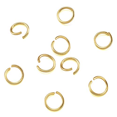 Craftdady 200 Stück Edelstahl Biegeringe 8 mm starkes Metall offene goldene Verbindungsringe für Schmuck Halskette Ohrring Handwerk Herstellung von Craftdady