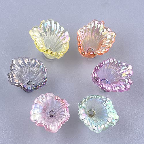 Craftdady 200 Stück transparente Blumen-Perlenkappen, 10 mm, für Schmuckherstellung, Ohrringe, Basteln, Heimdekoration, 10 mm von Craftdady