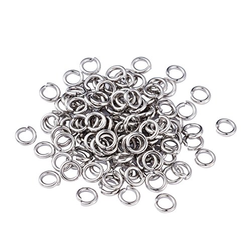 Craftdady 2000 Stück 4mm Edelstahl Biegeringe Biegeringe 0,8mm dick für die Schmuckherstellung von Craftdady