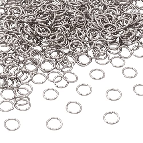 Craftdady 2000 Stück 8mm 1mm Edelstahl Biegeringe Offene Ringe für Schmuckherstellung von Craftdady