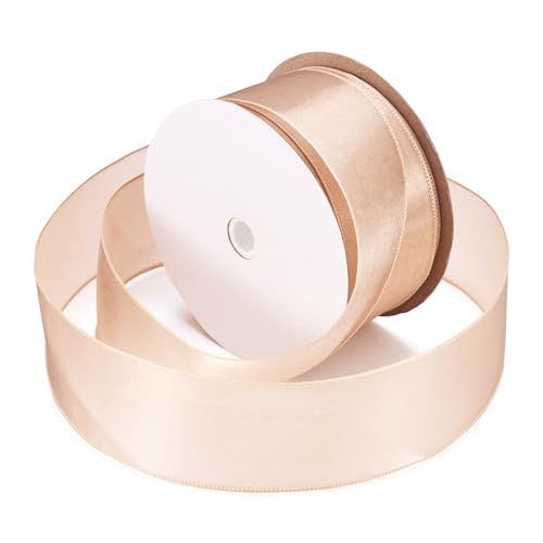 Craftdady 38 mm transparentes Polyesterband, doppelseitiges Satinband, Burlywood-Stoff, Tüllband zum Verpacken von Geschenken, Hochzeitskleidern, Schleifen, Schmuckherstellung von Craftdady