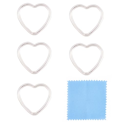 Craftdady 5 Stück 925 Sterling Silber Herz Verbindungsringe Herzverbinder Charms Liebe Hohlrahmen Lünette Link mit 1 Stück Poliertuch für Valentinstag Ohrring Halskette Schmuckherstellung Craftdady 5 Stück 925 Sterling Silber Herz Verbindungsringe Herzverbinder Charms Liebe Hohlrahmen Lünette Link mit 1 Stück Poliertuch für Valentinstag Ohrring Halskette Schmuckherstellung von Craftdady