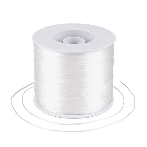 Craftdady 500 Meter elastisches Perlenfaden, 0,3 mm hohe dehnbare Faser, elastische Kristallschnur, weiße Schnur mit Spule für Perlenstickerei, Schmuckherstellung von Craftdady