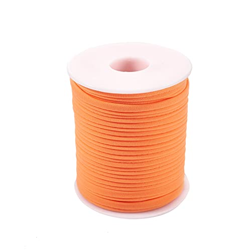 Craftdady Elastische Kordel, 5 mm, geflochtenes Elastan-Band für Stirnband, Nähen, Orange-Rot von Craftdady