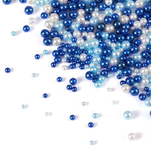 Craftdady Fausses Perles Acrylperlen Sans Trou Mini Perles Rondes 2 ~ 4 mm Gießen für Nagelkunst, UV-Harzfüller, Hochzeitsdekorationen, Basteln, Schmuckherstellung, Blau, 250 Stück/20 g von Craftdady