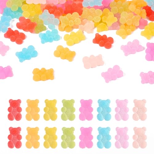 Craftdady Gummibärchen-Cabochons aus Kunstharz, bunt, süß, flache Rückseite, kein Loch, weicher Zuckerbär-Cabochons, Bären-Dekoration, Zubehör für DIY, Scrapbooking, Handyhüllen, Haarnadeln, von Craftdady