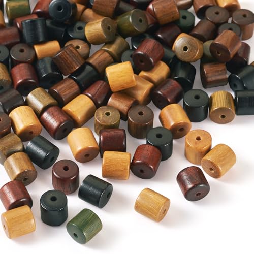 Craftdady Sandelholz-Fassperlen, 8 mm, Säule, Holzperlen, lose, Mini zylindrische Holzperlen für Schmuckherstellung, Armbänder, Ohrringe, Handwerk, 5 Farben von Craftdady