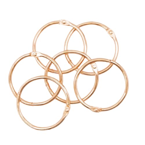 Craftelier - 6er Set Metallbinderinge für Scrapbooking und Basteln | Ringe für Alben, Notizbücher, Planer oder Agenden | Größe Ø 45 mm - Farbe Rose Gold von Craftelier