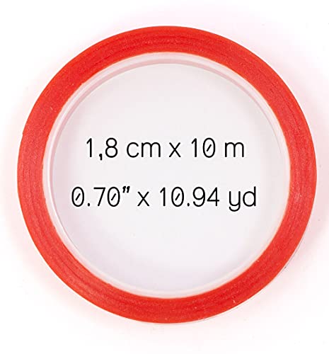 Craftelier - Doppelseitiges Klebeband, extra stark, säurefrei, perfekt für Scrapbooking, Karton, DIY und andere Bastelarbeiten, 18 mm x 10 m, rot von Craftelier