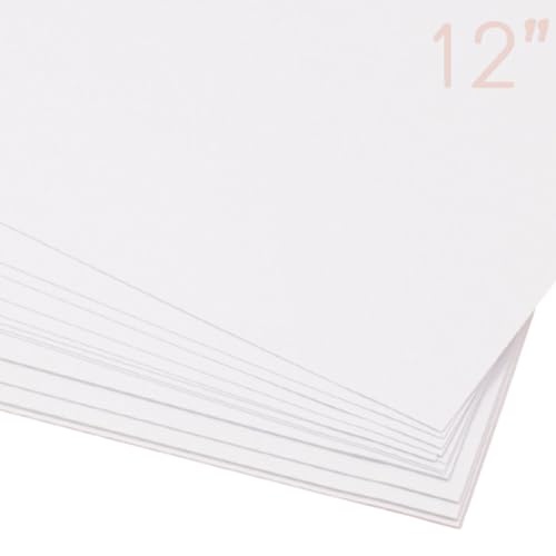 Craftelier Packung mit 25 doppelseitigen Kartons, ideales Material für Kartenwaren, Scrapbooking und Bastelarbeiten, Grammatur 250 g/m², Größe 30,5 x 30,5 cm, Weiß von Craftelier