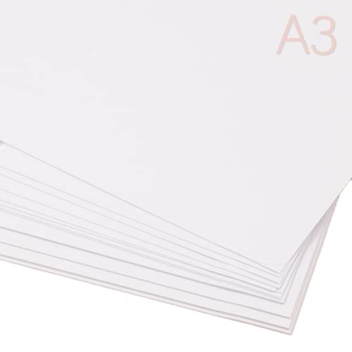 Craftelier - Packung mit 25 doppelseitigen Kartons | ideales Material für Karten-, Scrapbooking- und Bastelprojekte | Grammatur 250 g/m² | A3 (29,7 cm x 42 cm) - Weiß von Craftelier