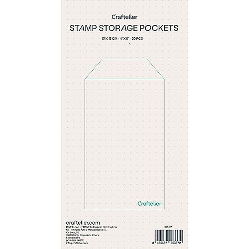 Craftelier - Set mit 20 transparenten Umschlägen für Stempel, Aufkleber oder andere Dekorationen für Scrapbooking und andere Bastelarbeiten | Maße: 10,16 x 15,24 cm (4 x 6 Zoll) von Craftelier