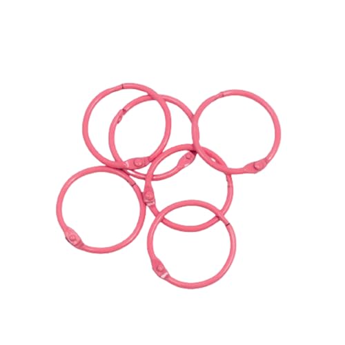 Craftelier - Set mit 6 Metallringen, Typ Ring, ideal für Scrapbooking und Bastelarbeiten, Ringe für Alben, Notizbücher, Planner oder Terminplaner | Größe Ø 30 mm · Fuchsia Rosa von Craftelier