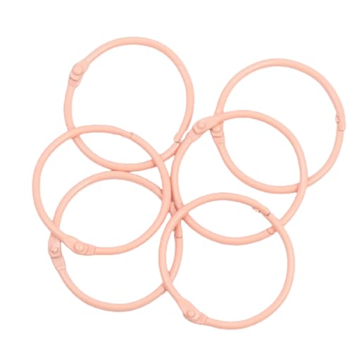 Craftelier - Set mit 6 Metallringen, Typ Ring, ideal für Scrapbooking und Bastelarbeiten, Ringe für Alben, Notizbücher, Planner oder Terminplaner | Größe Ø 45 mm · Rosa Baby von Craftelier